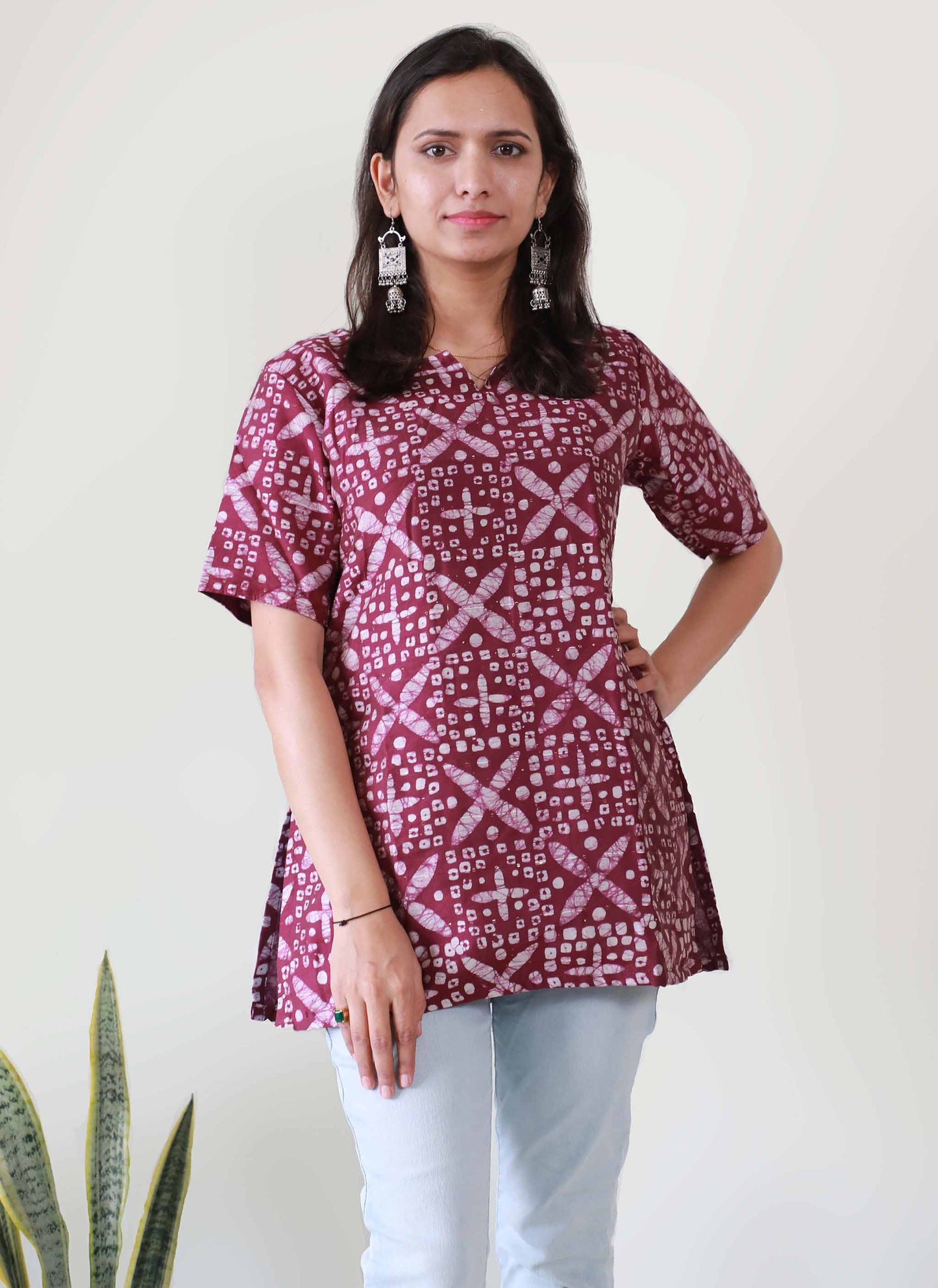 Purple Cotton Short Top
