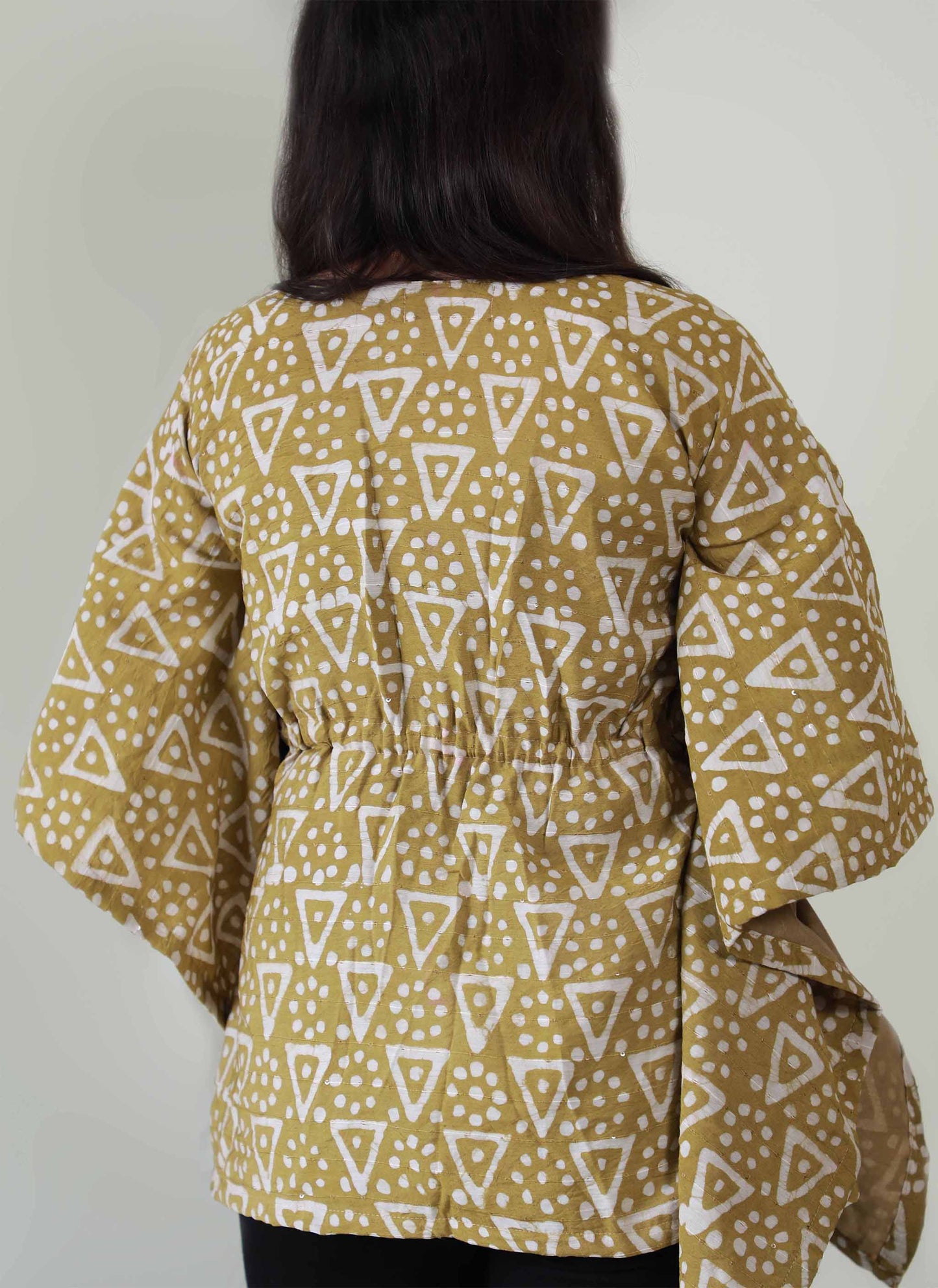 Mustard Cotton Short Kaftan Top
