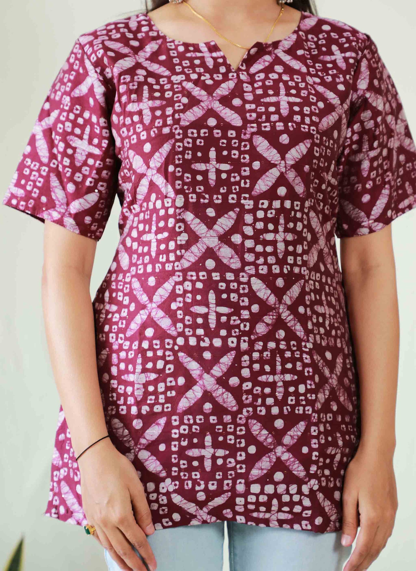 Purple Cotton Short Top