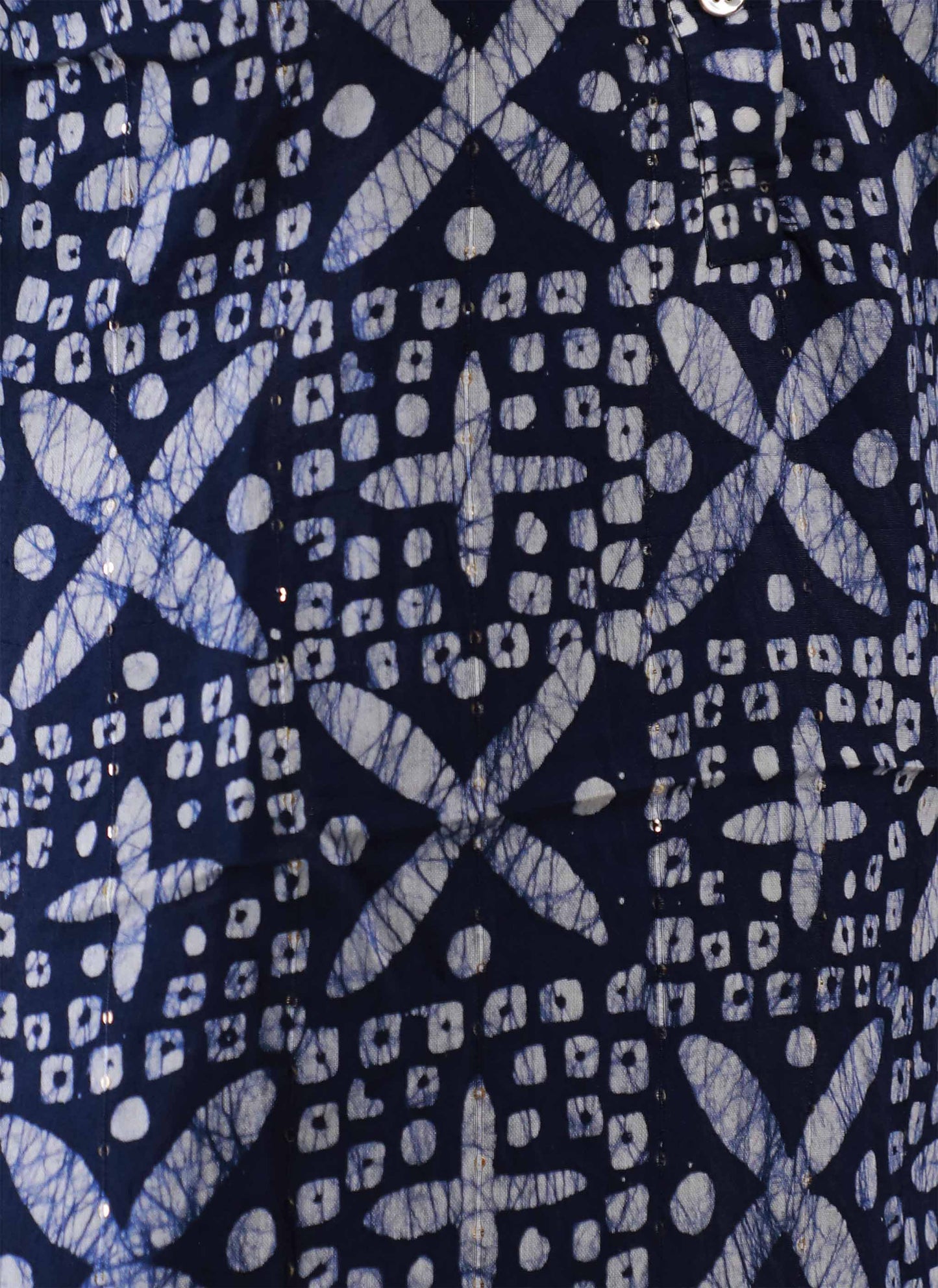 Blue A-Line Cotton Short Top