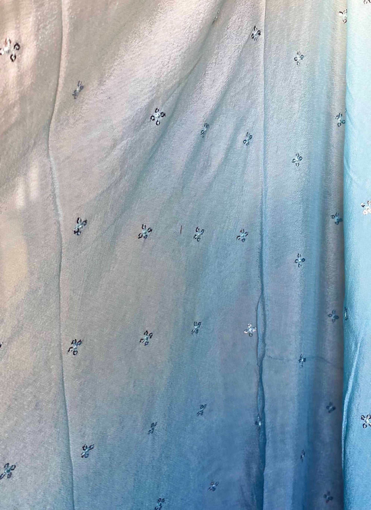 Blue Crepe Italian Shaded Saree