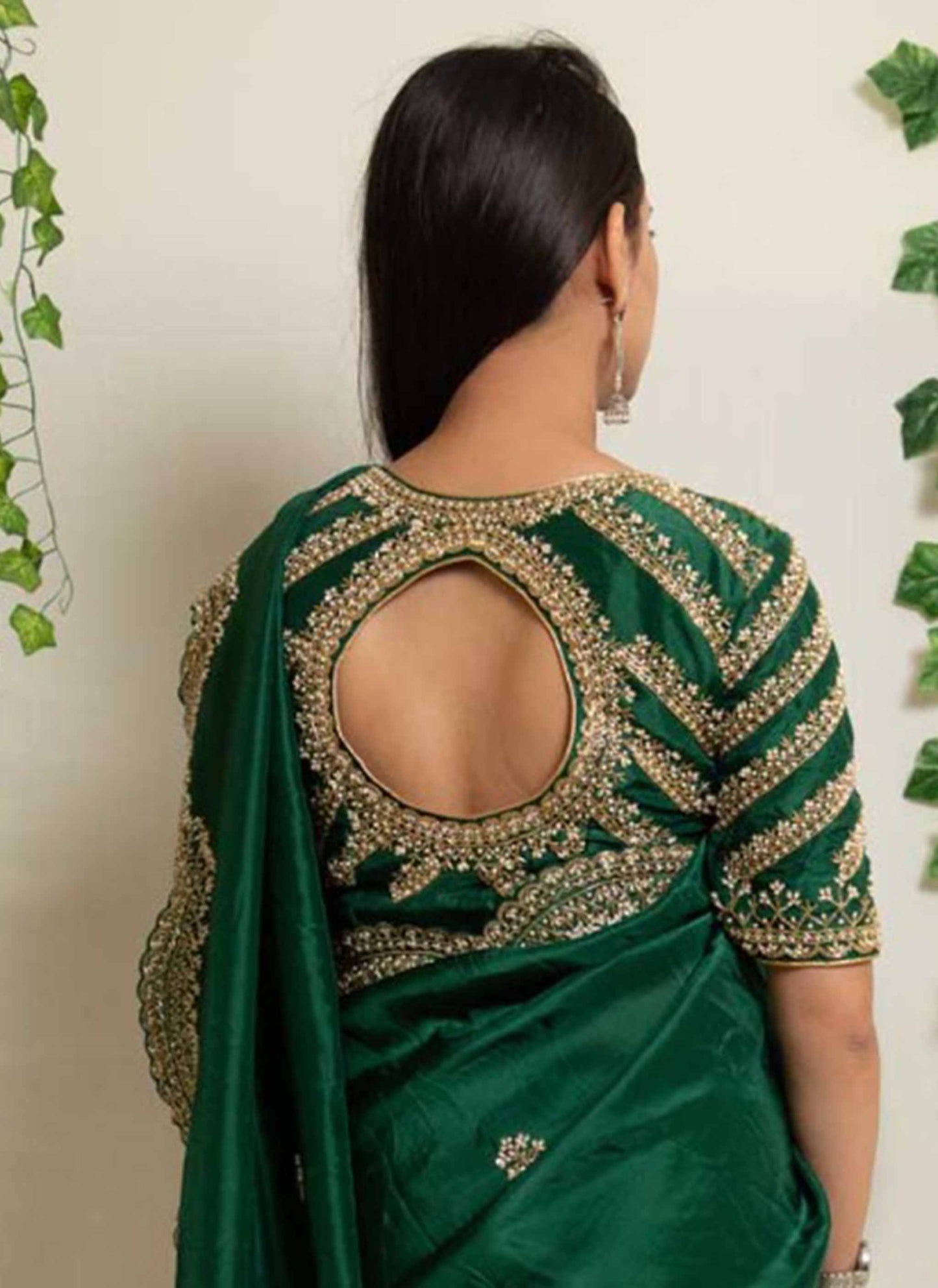 Green Pearl Handwork Blouse