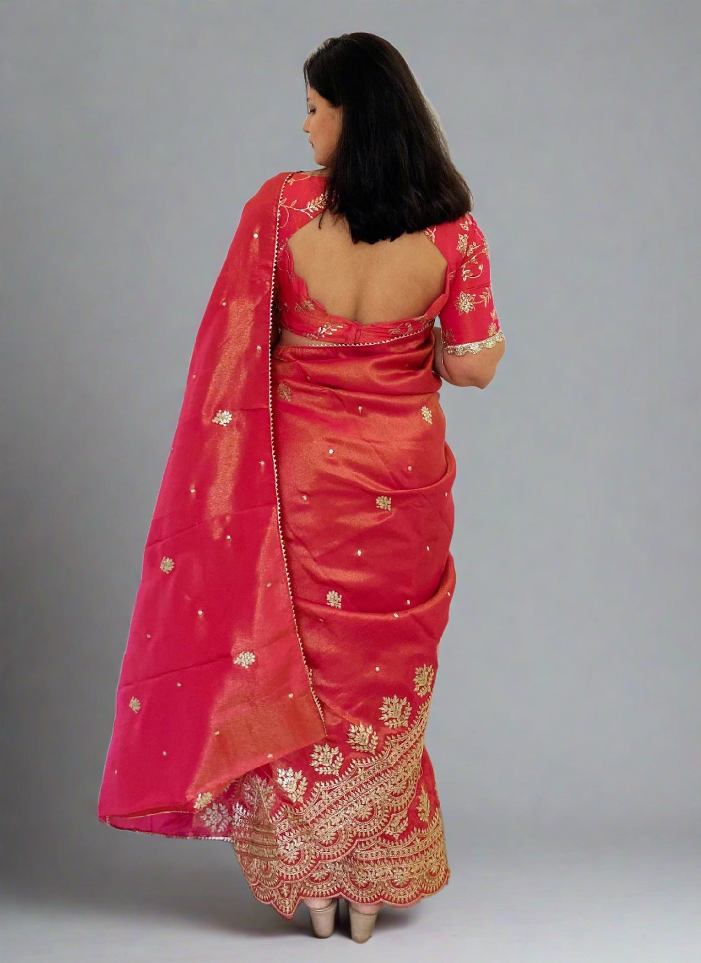 Pink Banarasi Tissue Saree