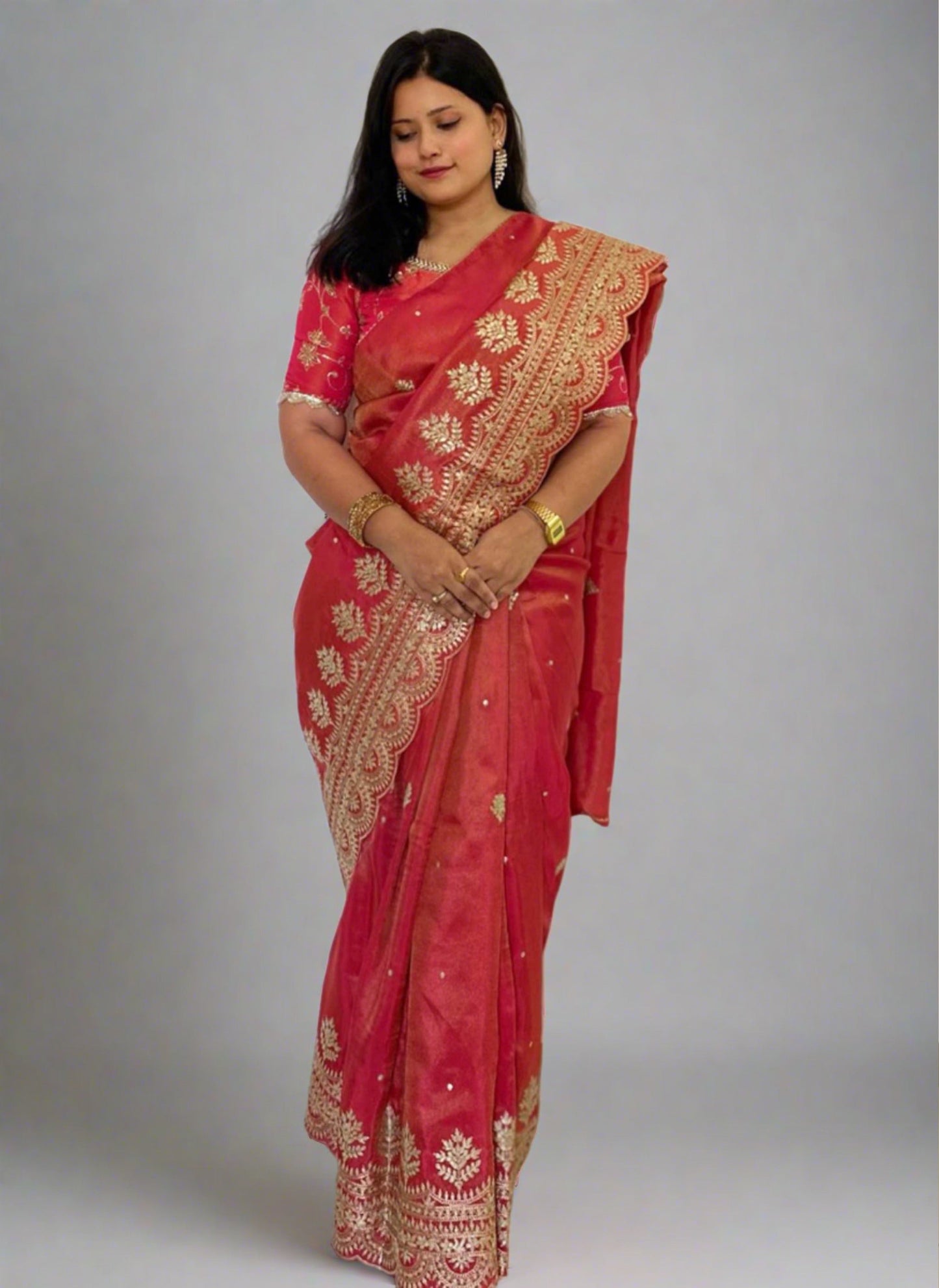 Pink Banarasi Tissue Saree
