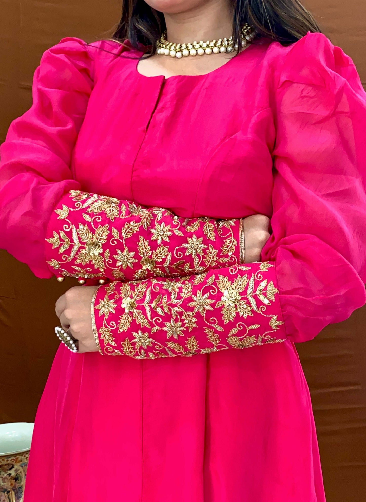 Shubhaantar - Pink Habutai Handwork Kurta Set