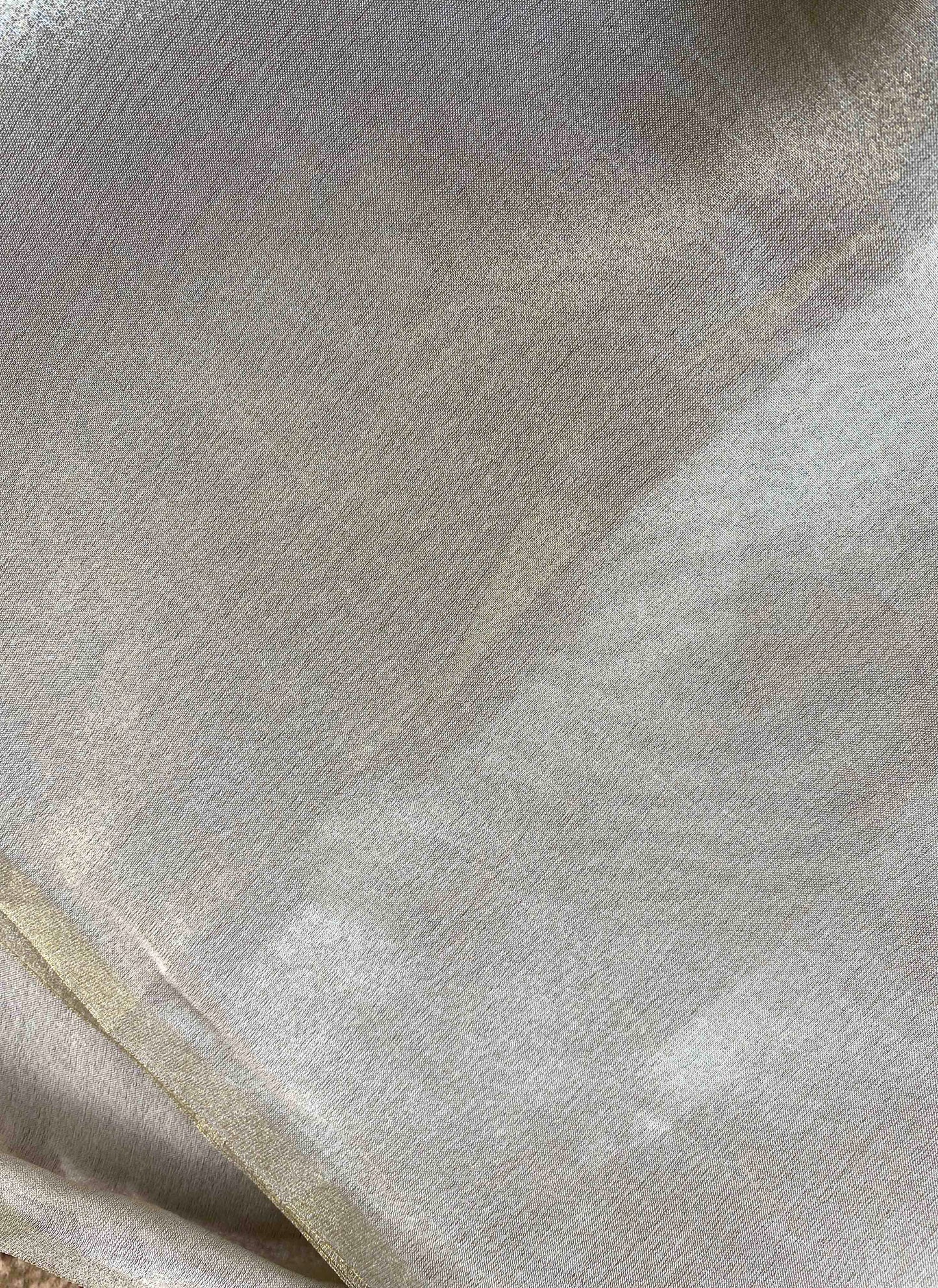 Ruh - Gold Zari Tissue Silk Saree with Unstitched Blouse Piece