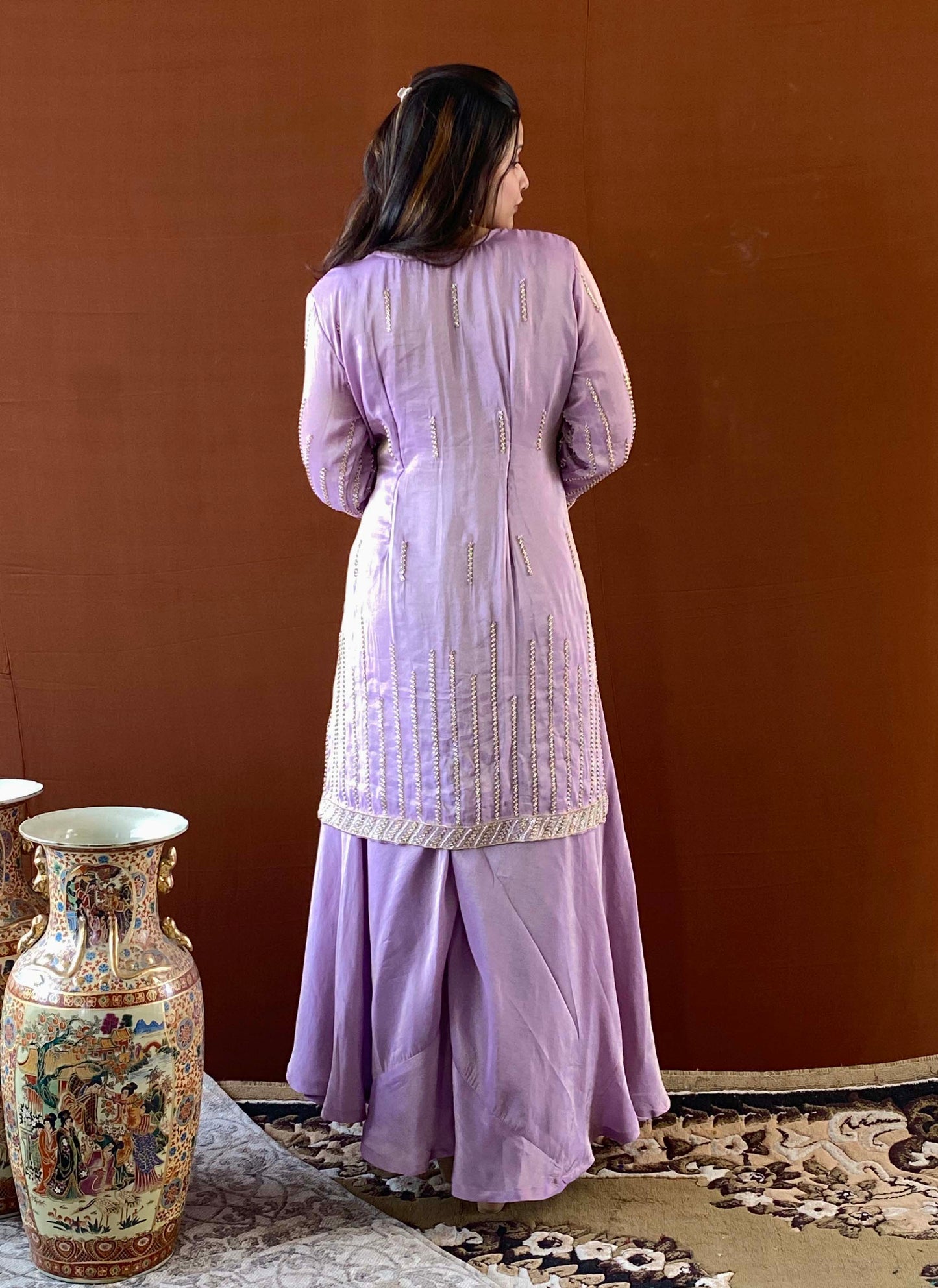 Shubhaantar - Lilac Banarasi Tissue Kurti