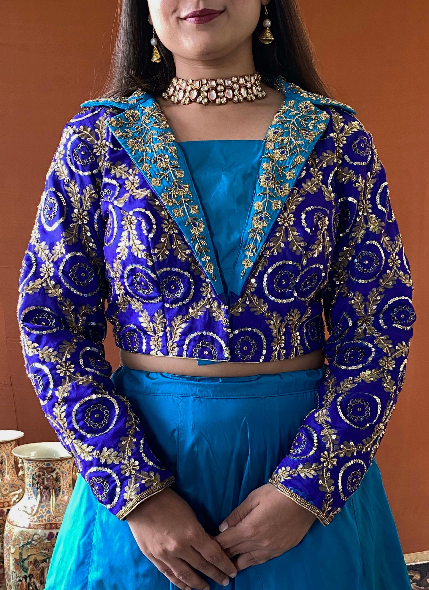 Shubhaantar - Peacock Blue Lehenga Set