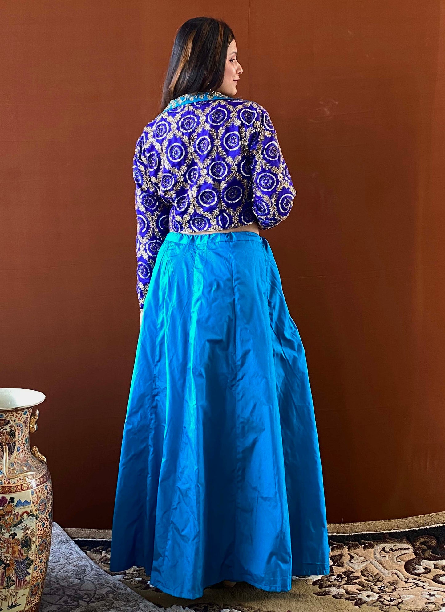 Shubhaantar - Peacock Blue Lehenga Set