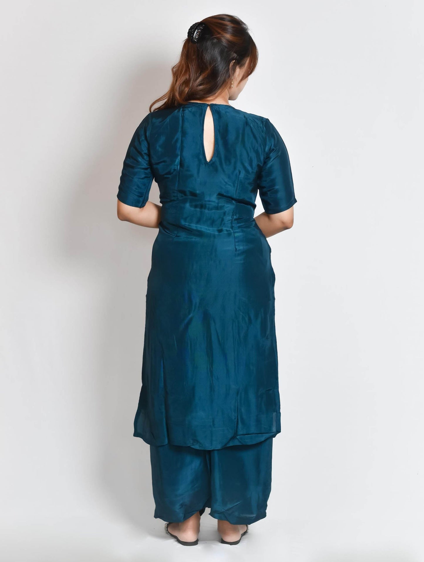 German Blue & Peach Palazzo Set