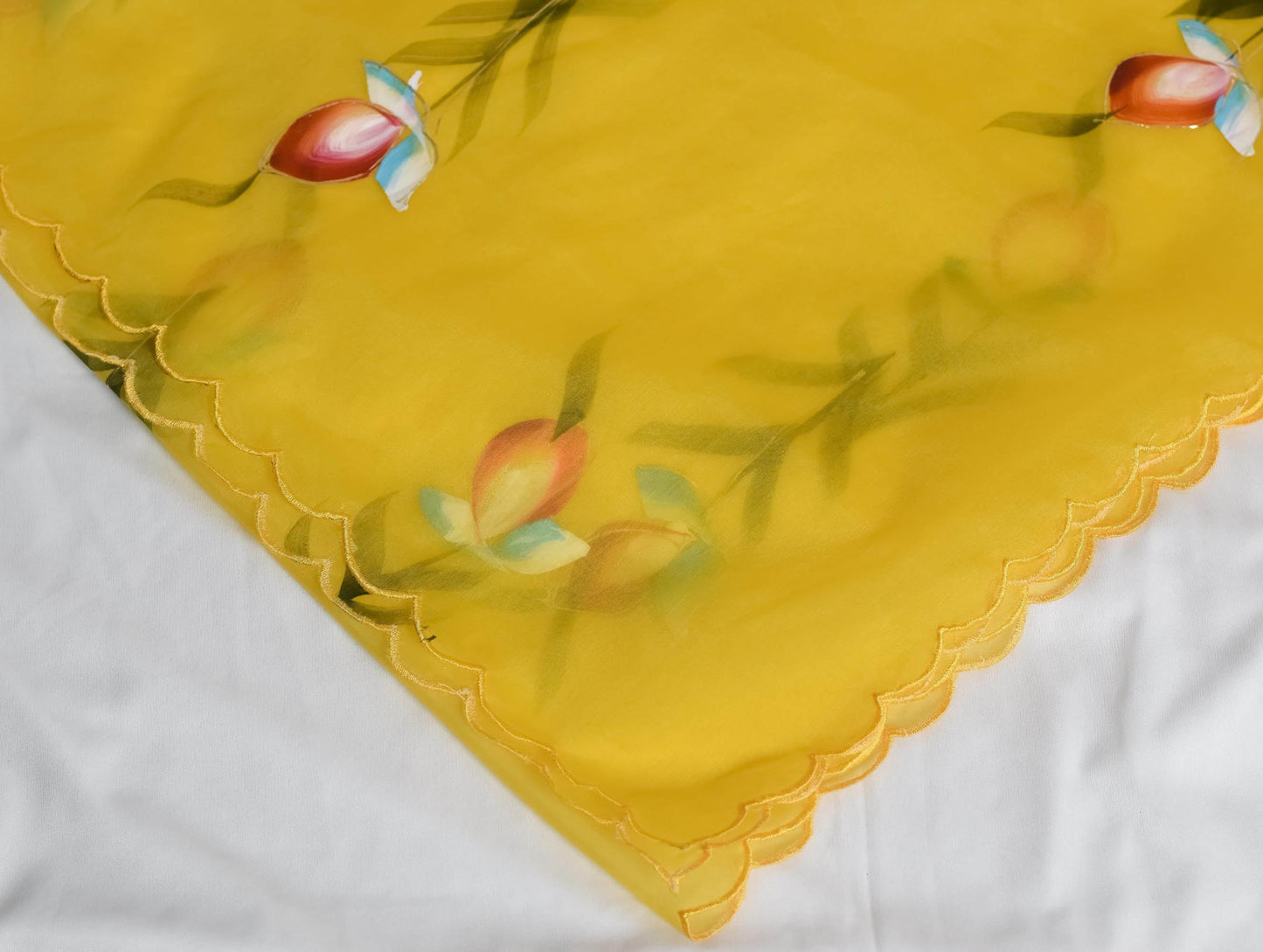 Yellow Handpainted Dupatta