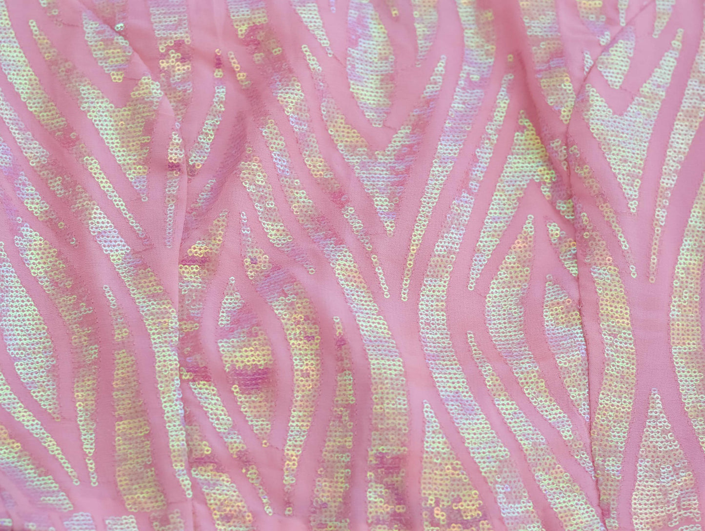 Pink Sequin Georgette Blouse