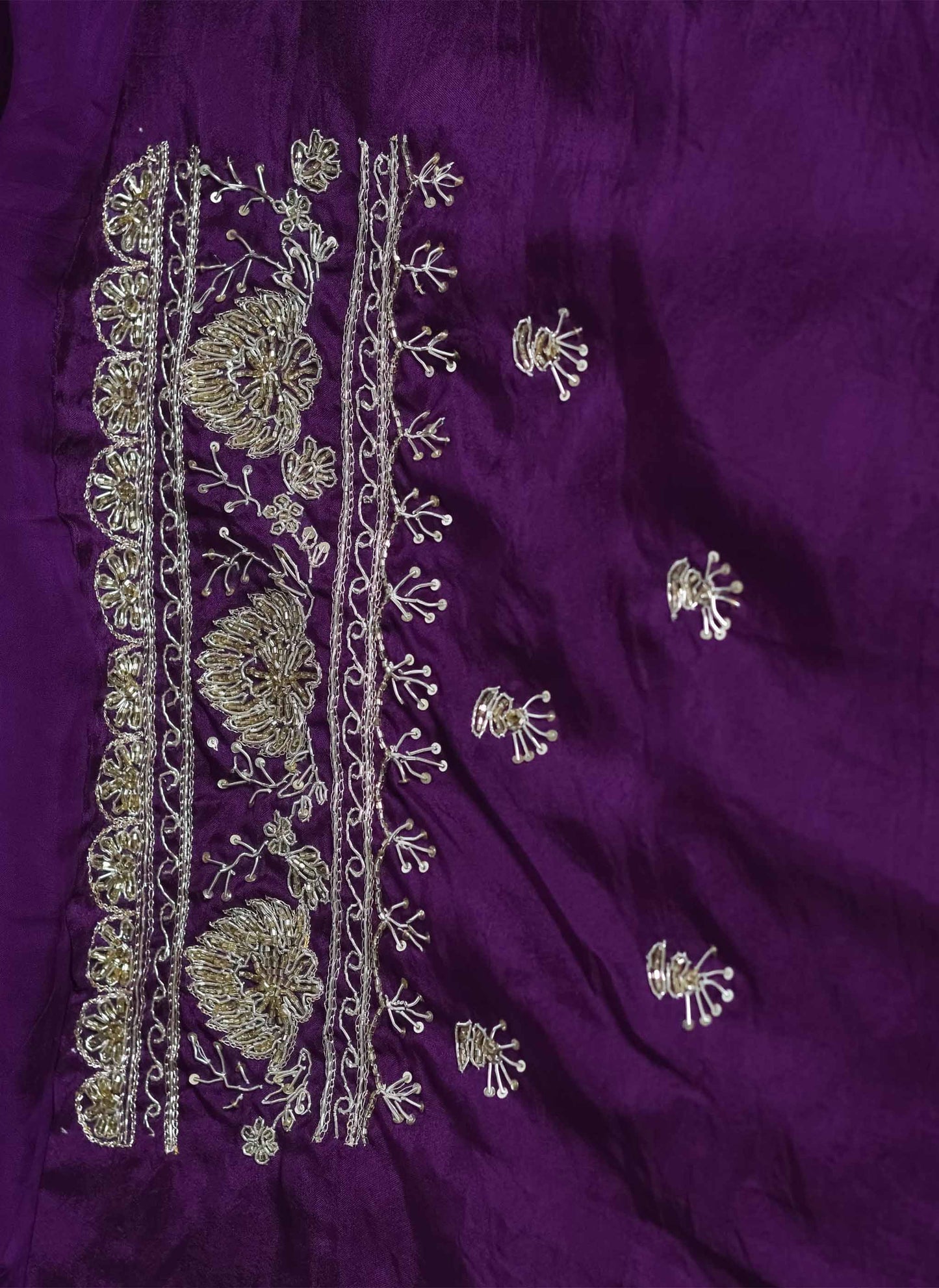 Purple Zardosi Handwork Saree