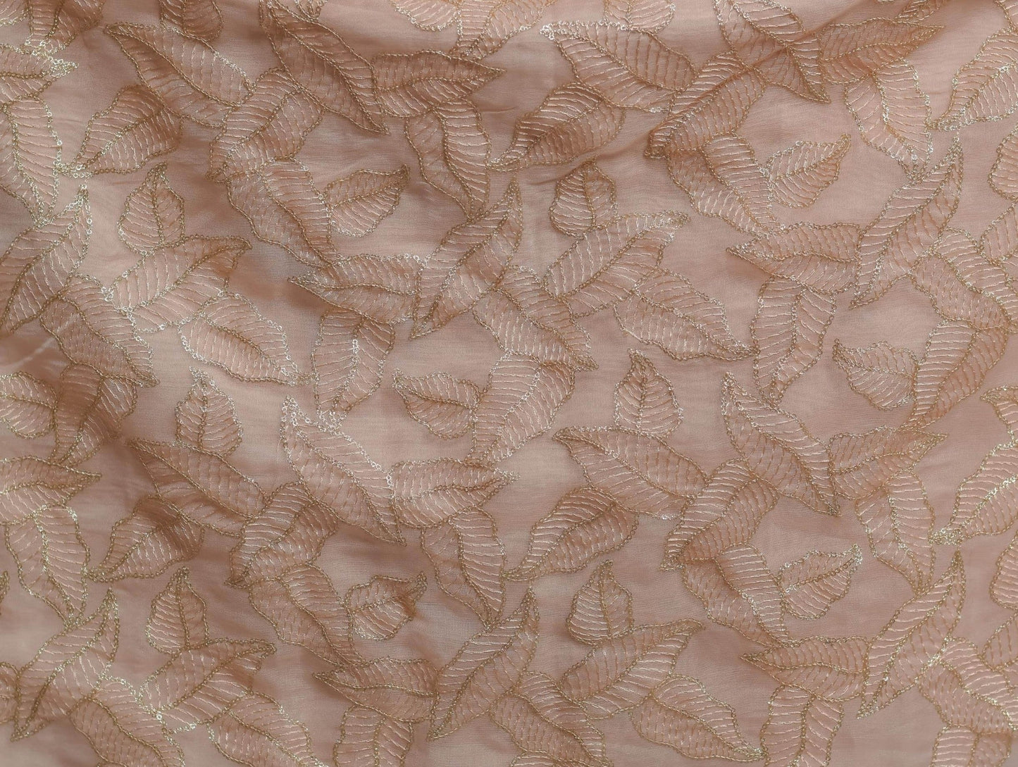 Peach Sequin Organza Kurti