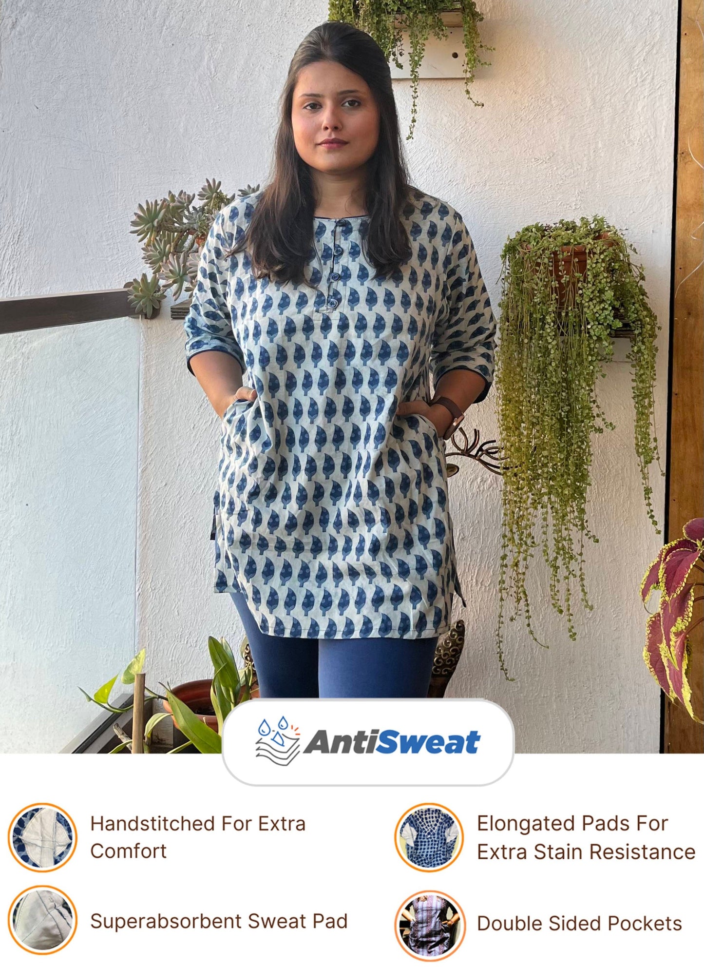 Blossom AntiSweat Cotton Short Kurti