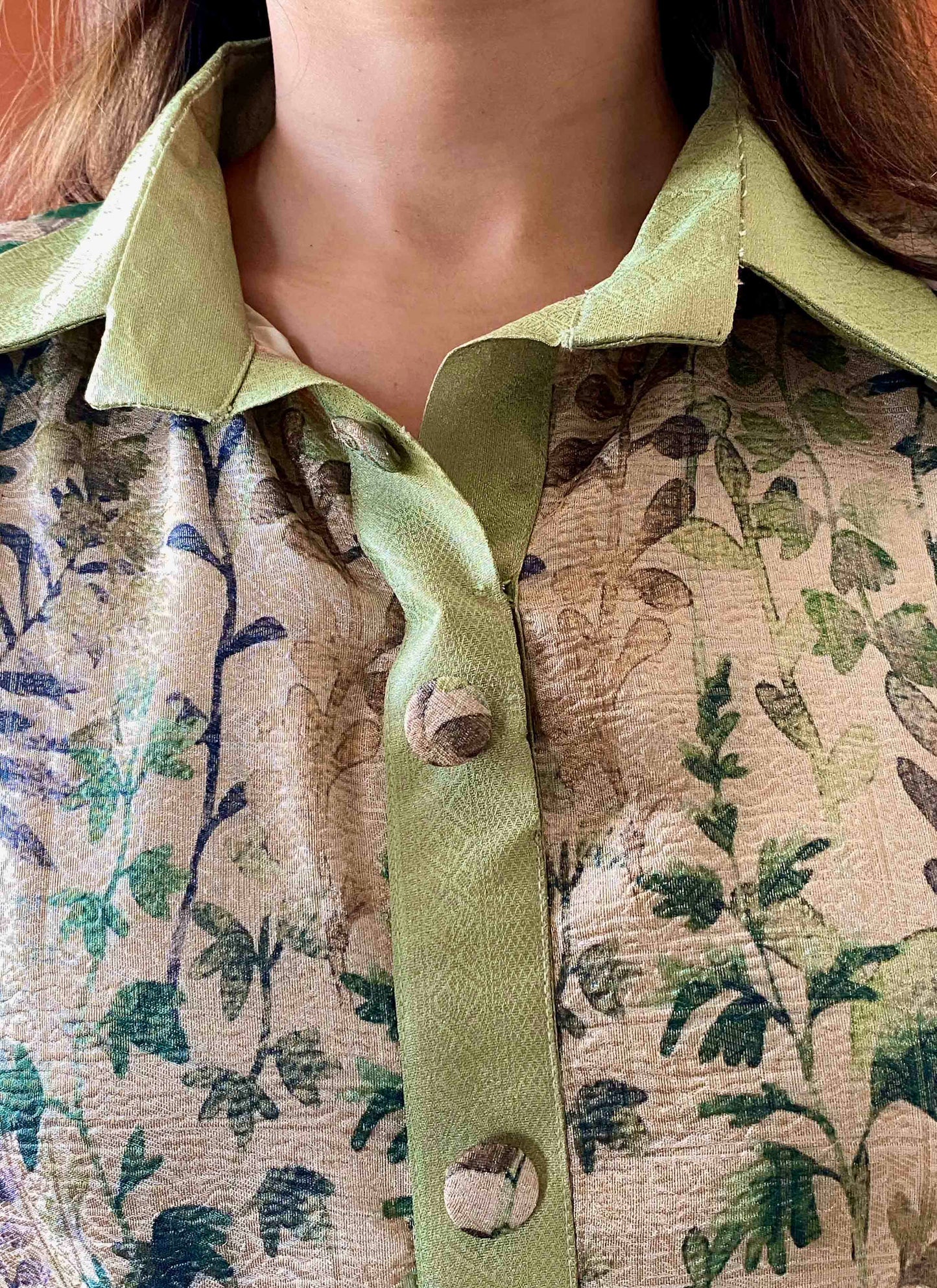 Saumya - Green Floral Crush Cotton Kurta for Women