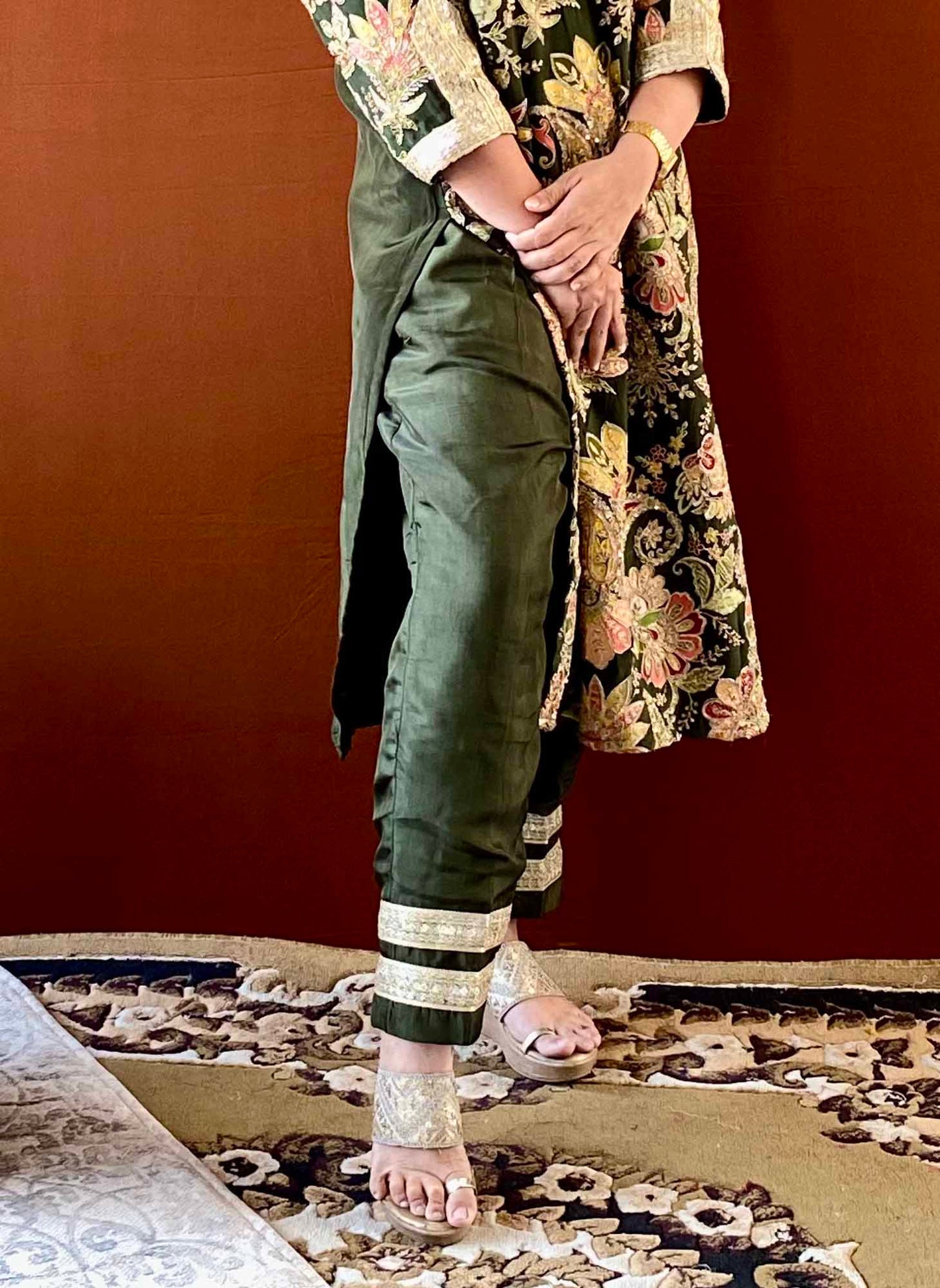 Ziva - Green Floral Kurti Set with Dupatta