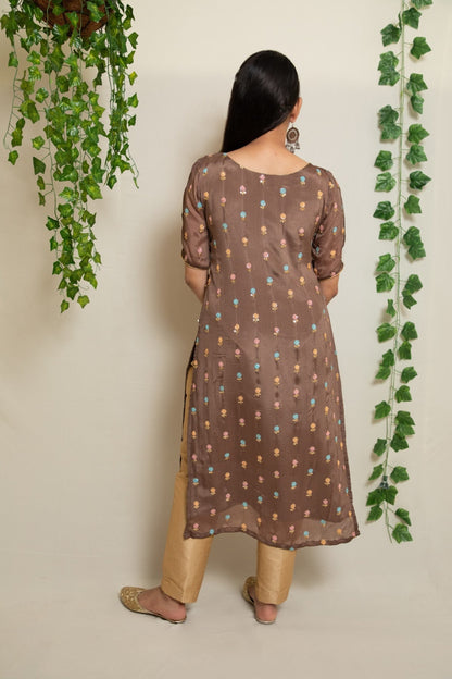 Pearwood Chinon Crepe Kurta Set