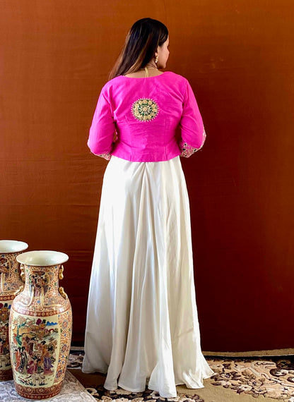 Ziva - Pink Raw Silk Gota Handwork Blouse