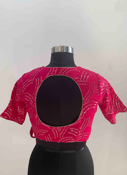 Pink Sequin Work Designer Blouse