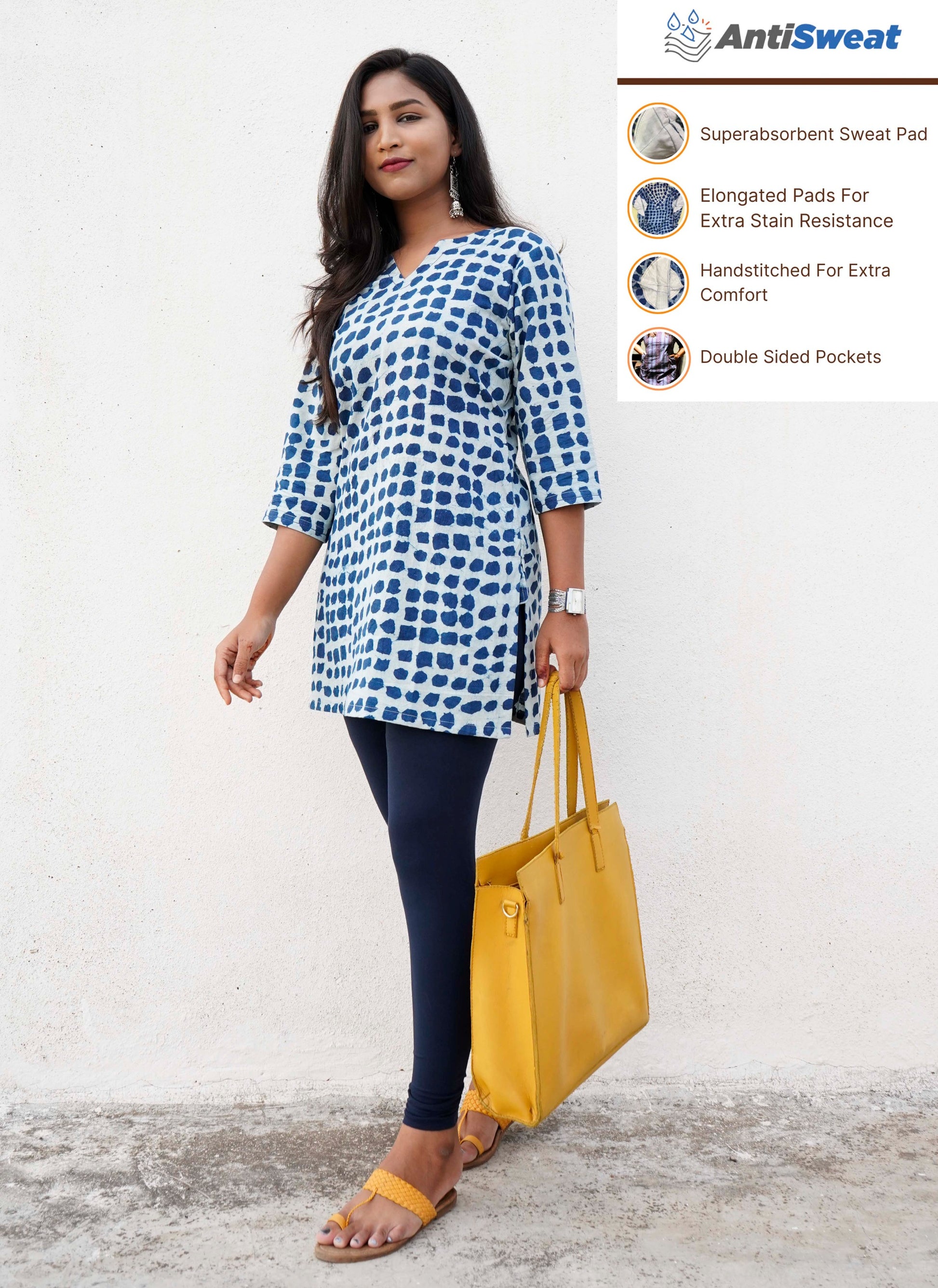 Indigo AntiSweat Short Cotton Kurti