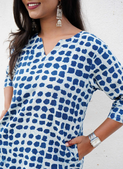 Indigo AntiSweat Short Cotton Kurti