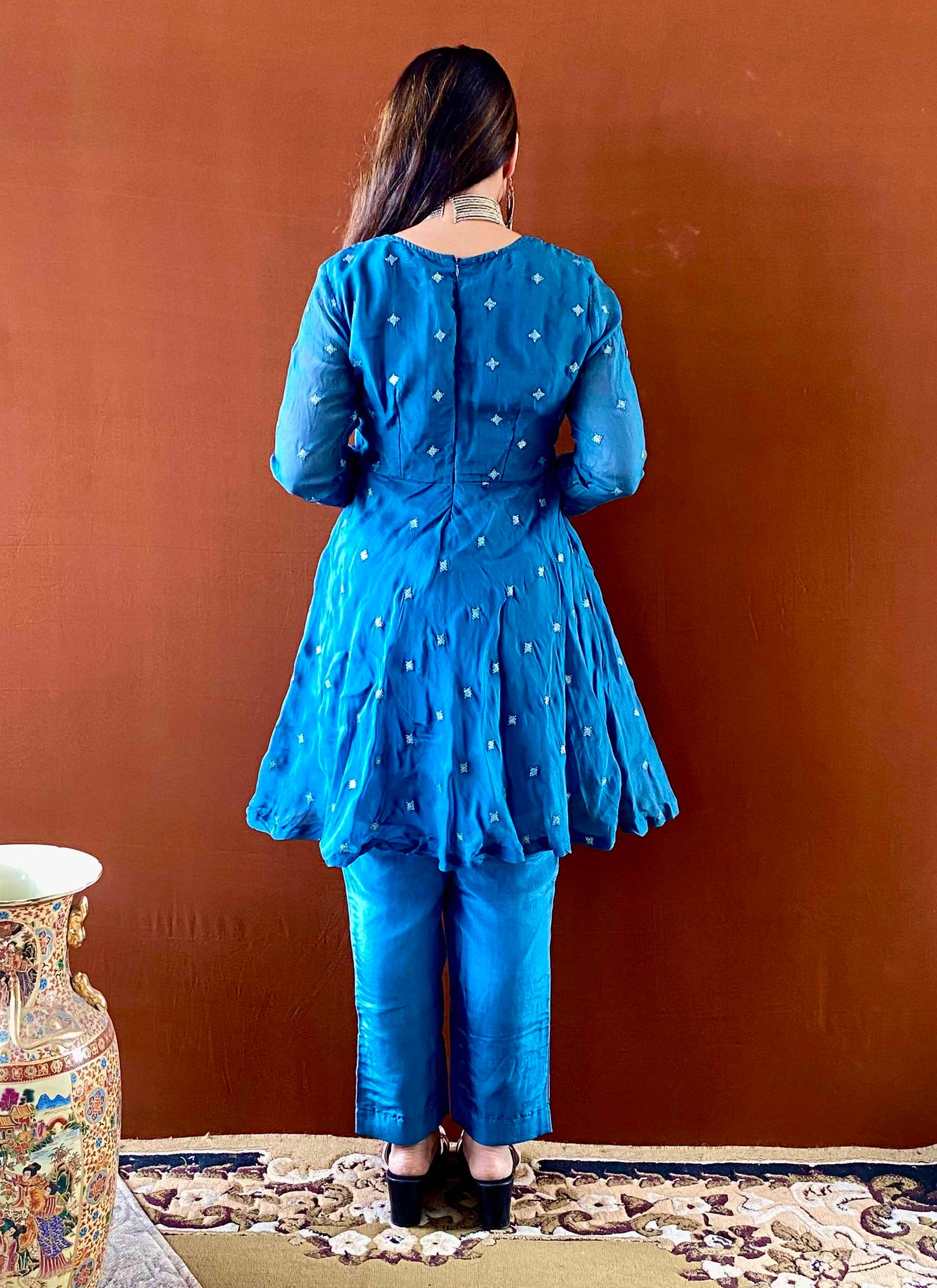 Riwaayat ~ Blue Anarkali Suit Set for Women – Traditional Festive Outfit