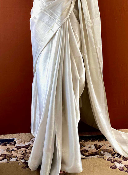 Ruh - Gold Zari Tissue Silk Saree with Unstitched Blouse Piece