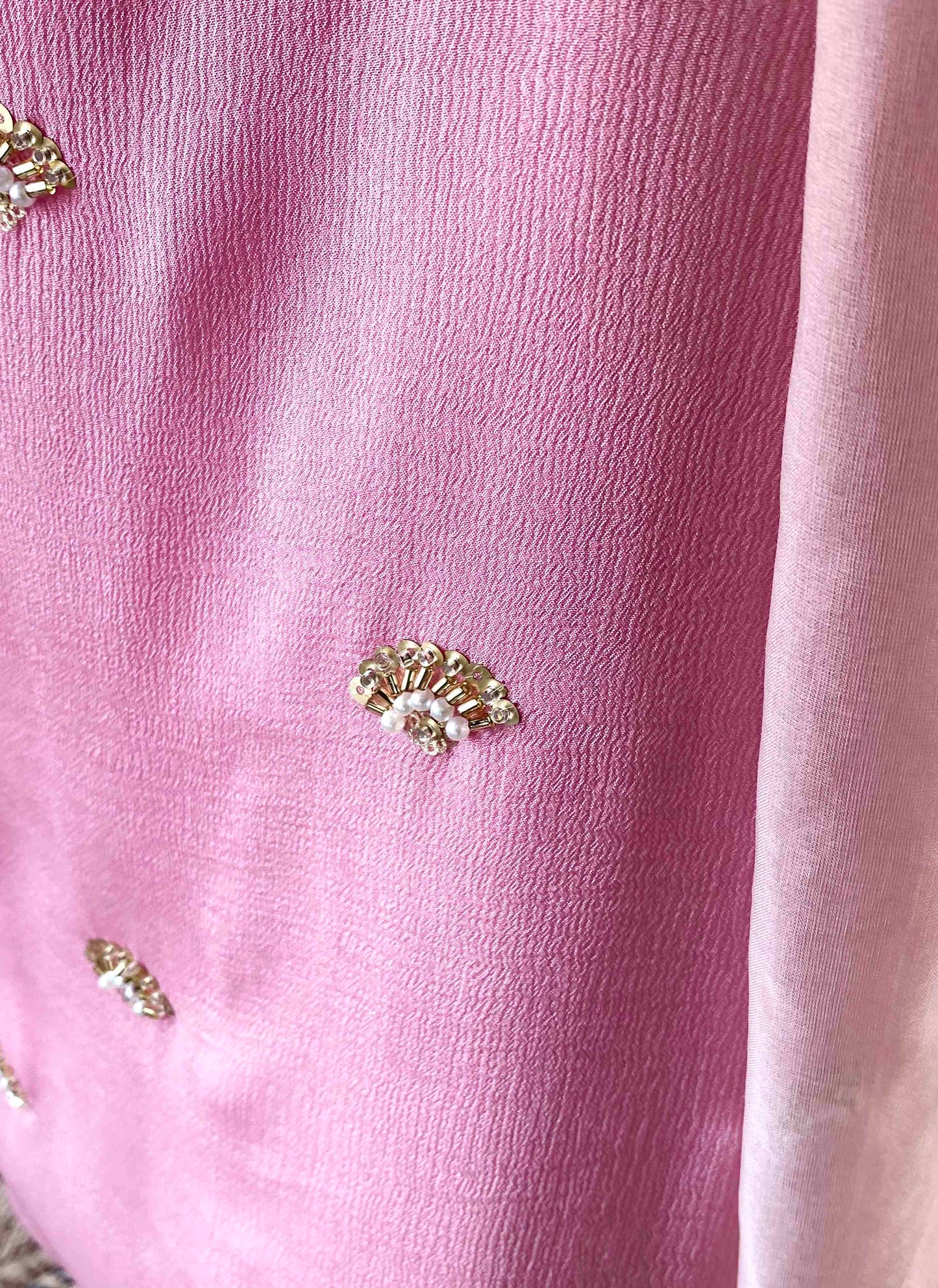 Riwaayat ~ Pink Chinon Crepe Kurta Set with Dupatta – Lightweight Festive Ensemble
