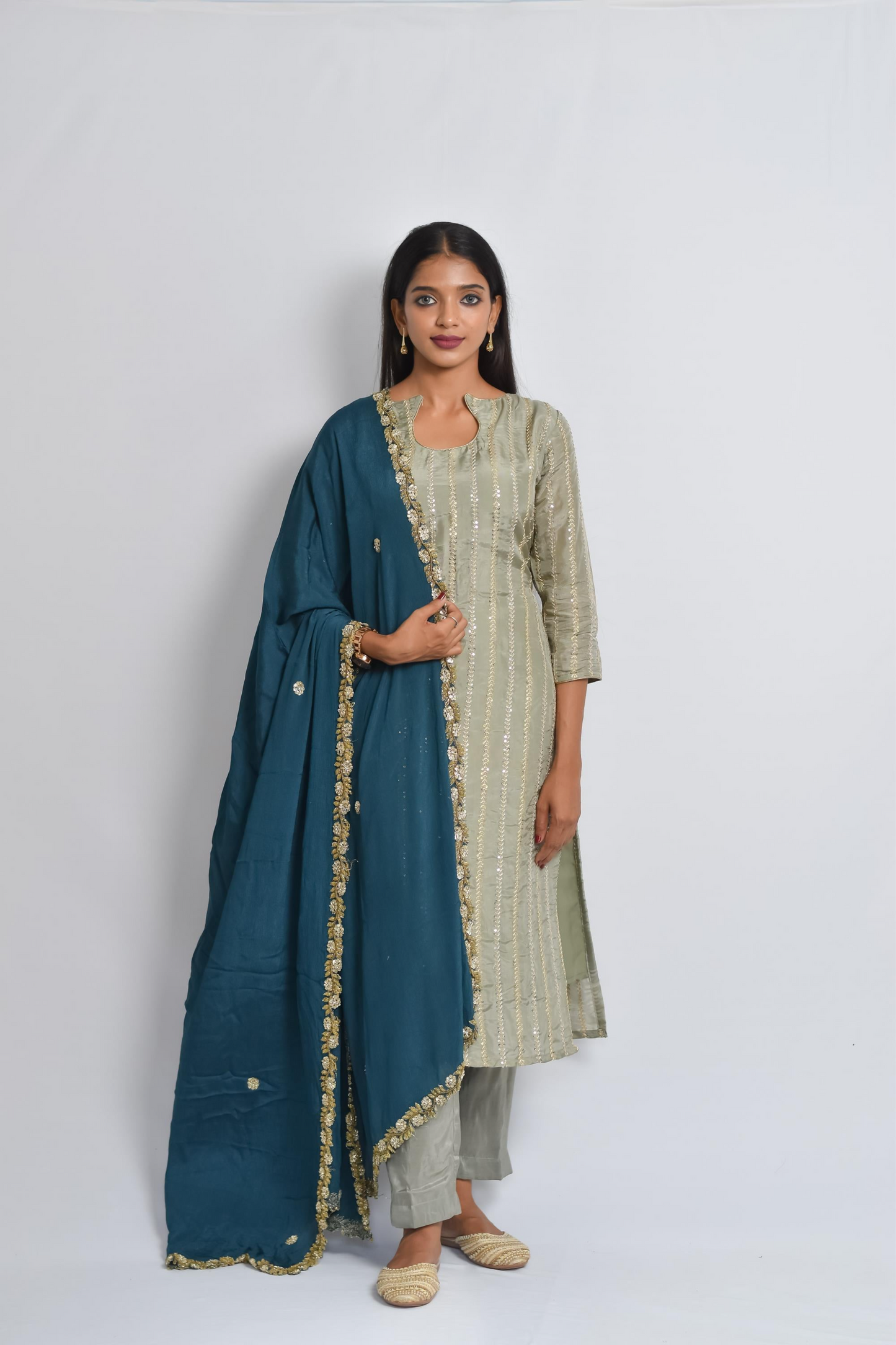 Anokha - Blue Zardosi Heavy Dupatta