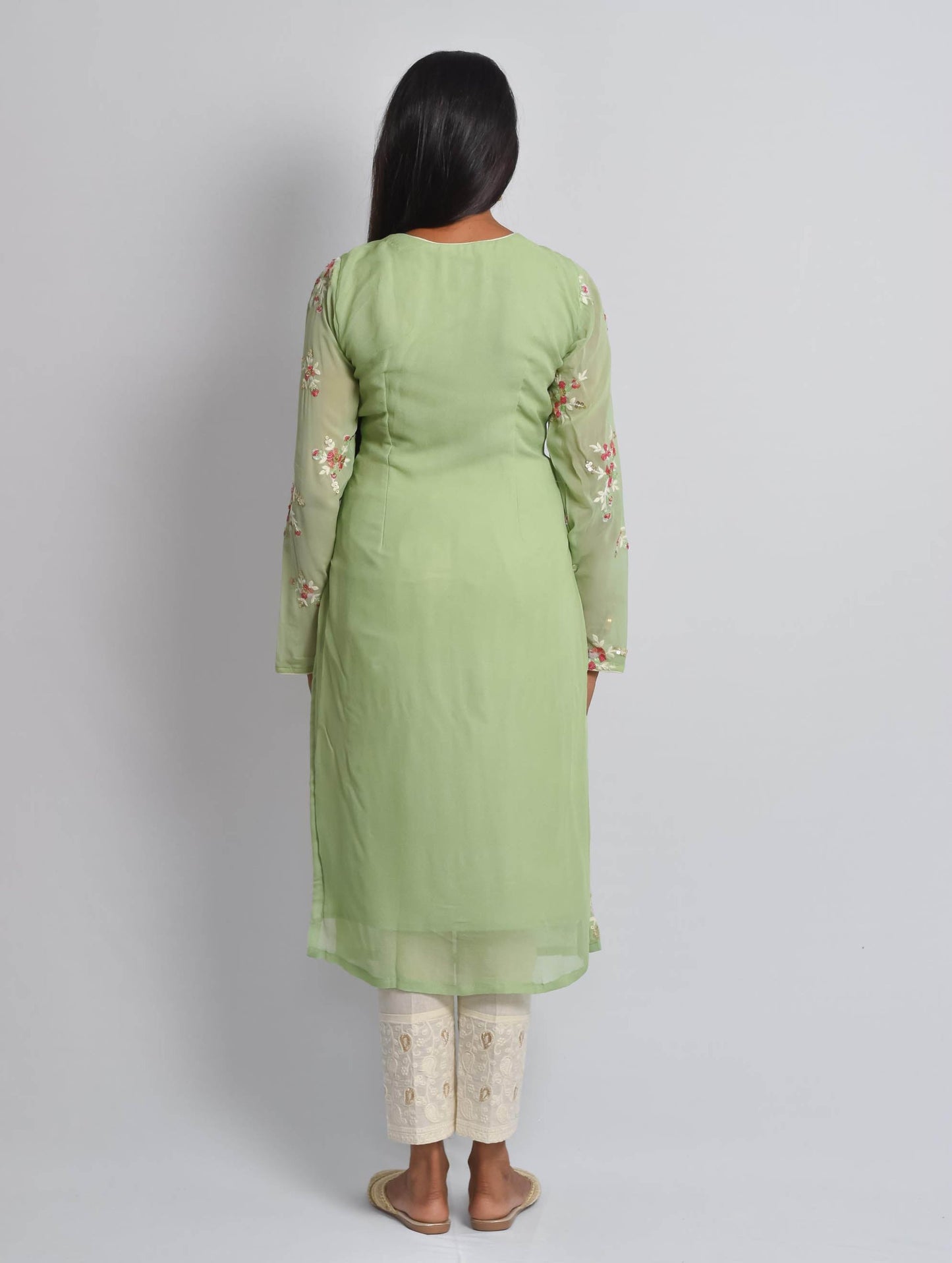 Pista Embroidered Georgette Kurti