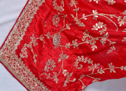 Red Gota Handwork Designer Saree