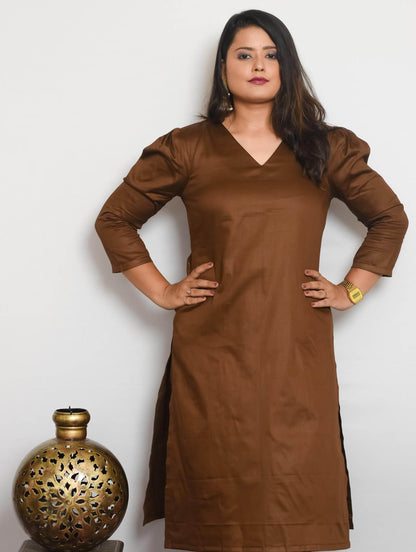 Brown Cotton Silk Co Ord Set