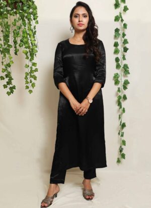 Black Gaji Silk Co-ord Set
