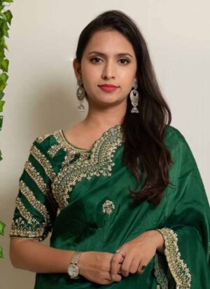 Green Pearl Handwork Blouse